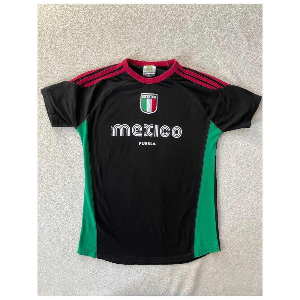 Y2k Vintage Karani Art Mens Large Soccer Jersey Black Mexico Puebla 10 Futbol